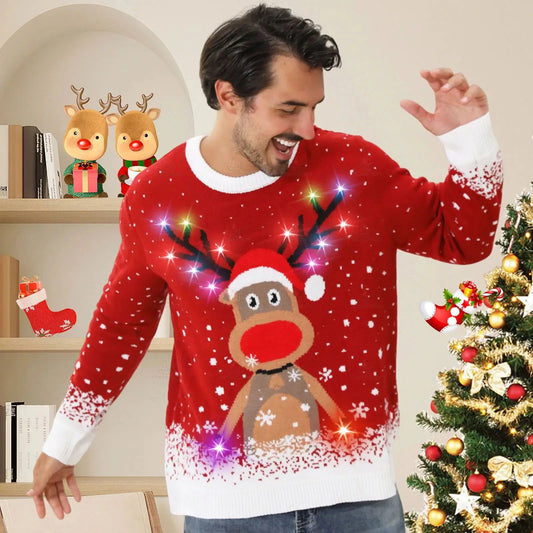 Light-up Rain Deer Christmas Sweater