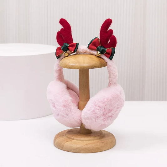 Festive Deer Earmuff Pink