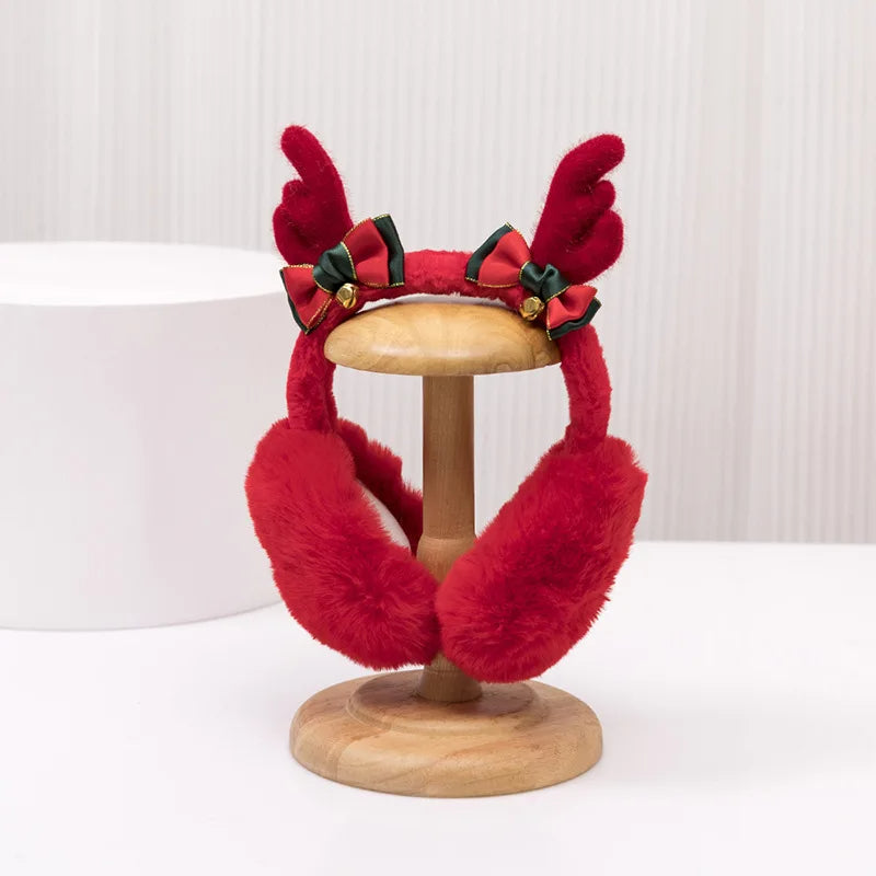 Festive Deer Earmuff Red