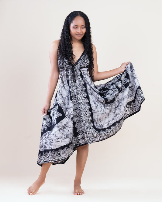 Ethnic Black and White Dress
