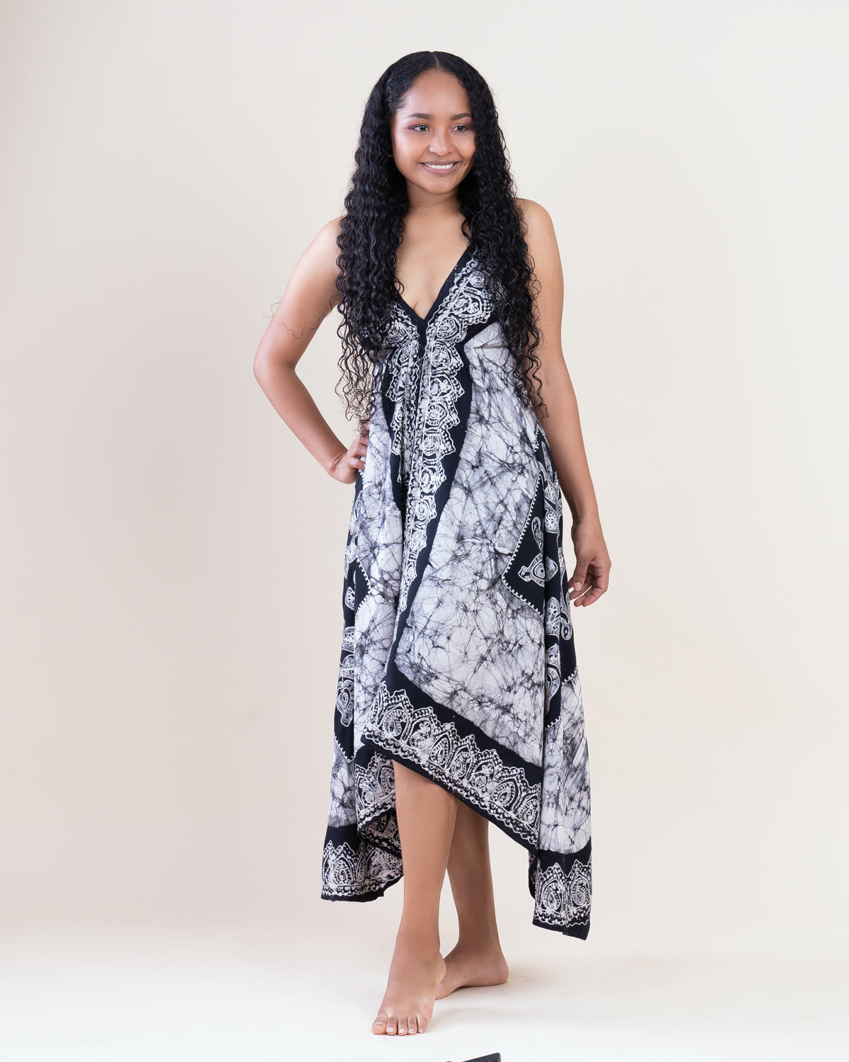 Ethnic Black and White Dress